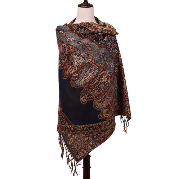 2016 Nuevo mantón de Jacquard de Pashmina del invierno de la bufanda del estilo para la señora